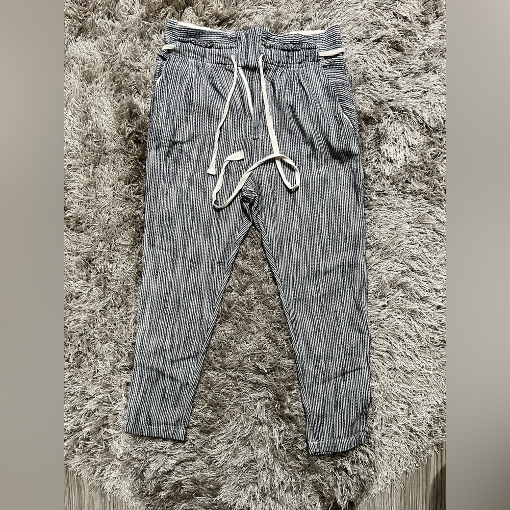 Free People Black And White Pants